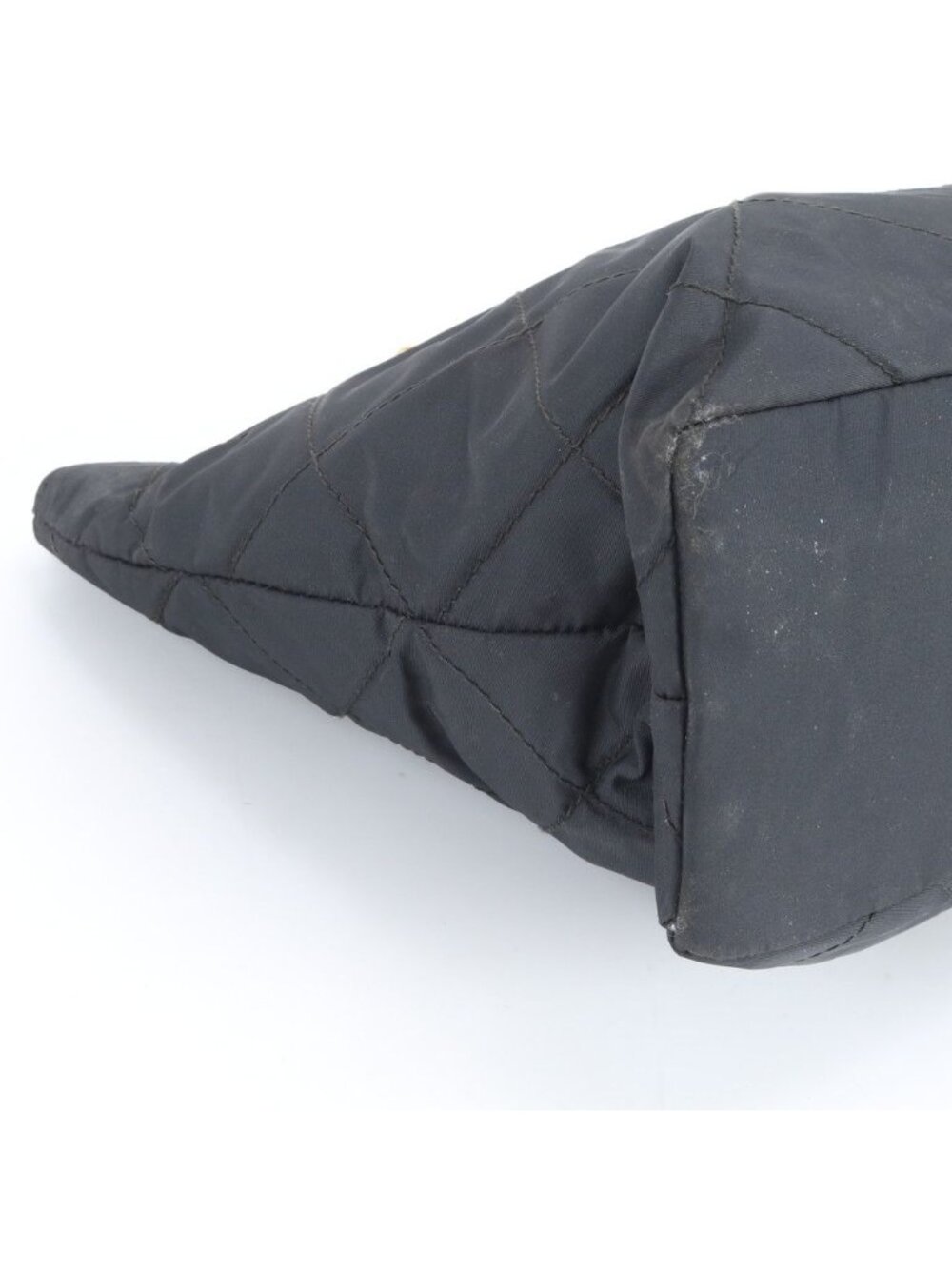 Prada Tessuto Nylon Quilted Triangle Logo Chain Shoulder Bag Black Rem - Picture 5 of 7